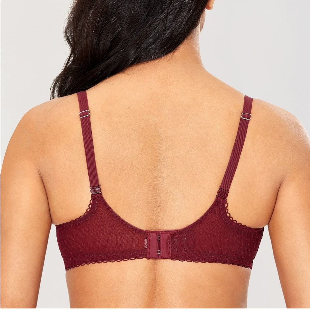 🆕 Sexy Lace Bra Underwire Balconette Unlined Demi Sheer Plus Size - Picture 2 of 3